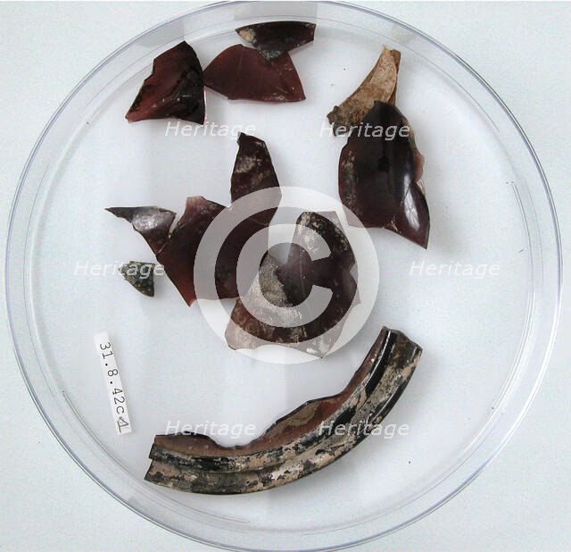 Glass Fragments, Coptic, 4th century. Creator: Unknown.