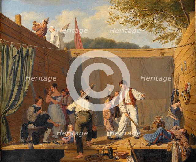 Group of Tightrope Walkers just before a Performance, 1840-1841. Creator: Friedlænder, Julius (1810-1861).