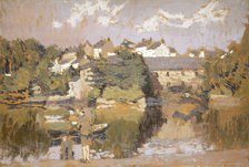 'Buildings by a river', 1923-1943. Artist: Edward Morland Lewis