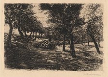 Herd of Sheep Under Trees, 1891. Creator: Max Liebermann.