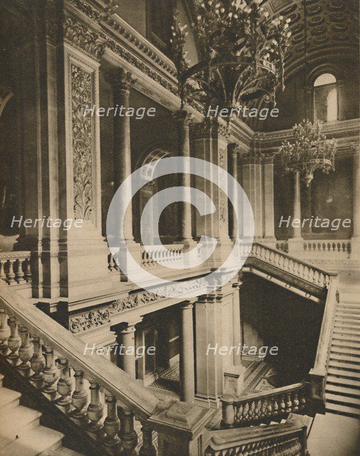 'Marble Balustrades of the Staircase in the Foreign Office', c1935. Creator: King.
