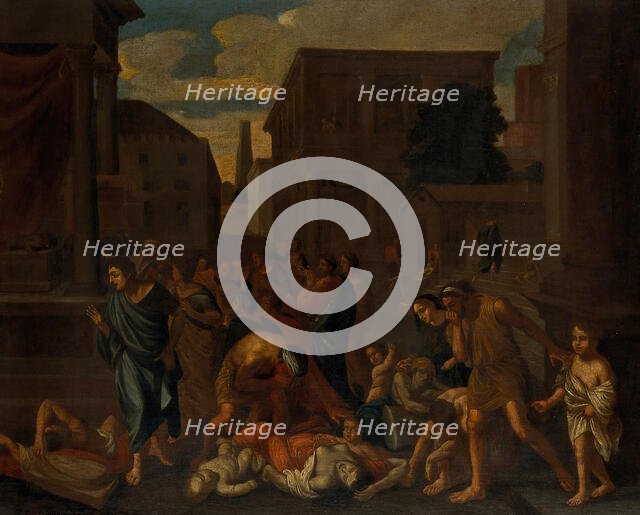 The plague of the Philistines at Ashdod. Creator: Poussin, Nicolas, 1594?-1665 (After).