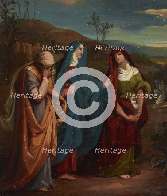 Sketch to the Painting "Three Marys Walking to Christ's Tomb", before 1864. Creator: Jozef Simmler.
