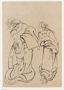 Two women, late 18th-early 19th century. Creator: Hokusai.