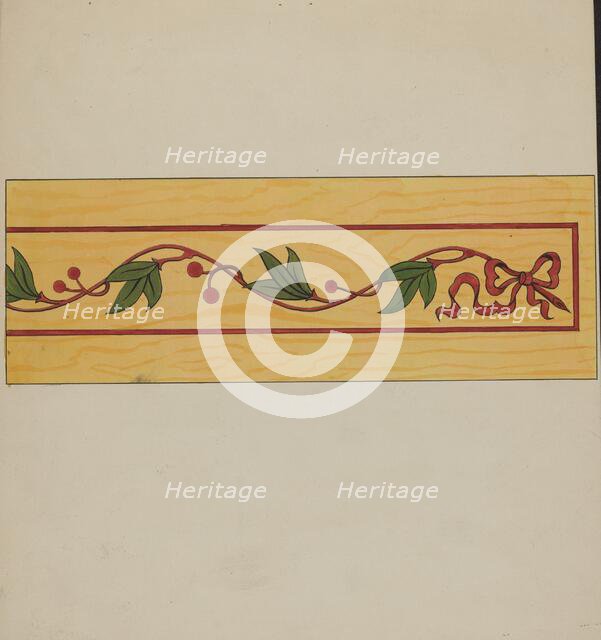 Decorative Panel from Rail Car Interior, c. 1936. Creator: Wellington Blewett.