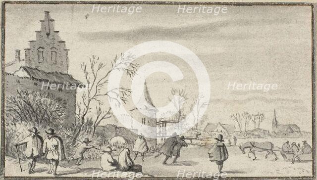 Skaters on Pond Outside Town, n.d. Creator: Allart van Everdingen.