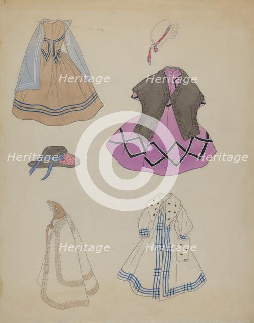 Doll and Wardrobe, c. 1936. Creator: Mina Lowry.