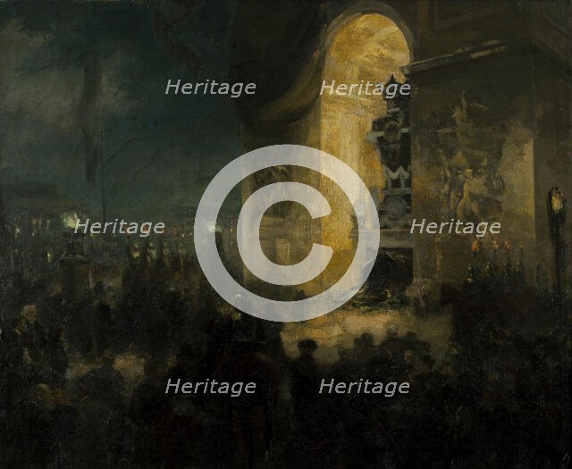 Vigil under the Arc de Triomphe, c1903. Creator: Alfred Philippe Roll.