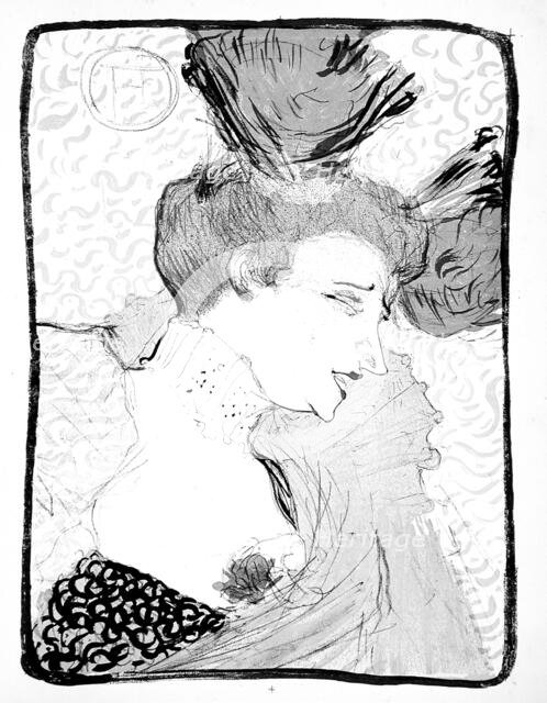 Mlle Marcelle Lender, bust length, 1895. Creator: Henri de Toulouse-Lautrec.