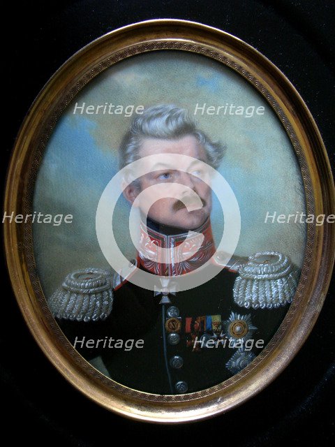 Portrait of General Count Fyodor Nesselrode (1786-1868), before 1868. Artist: Marszalkiewicz, Stanislaw (1789-1872)