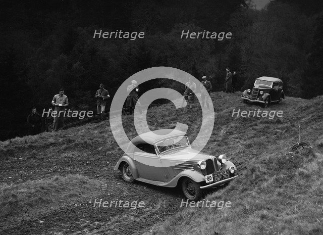 Frazer-Nash BMW of EB Wadsworth competing in the MCC Edinburgh Trial, Roxburghshire, Scotland, 1938. Artist: Bill Brunell.