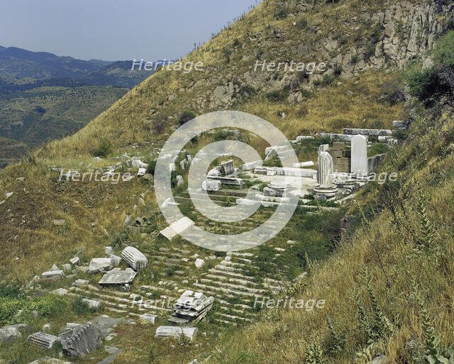 Ruins of a temple, Pergamon, Aeolis, Anatolia, Turkey, 2005.  Creator: Unknown.