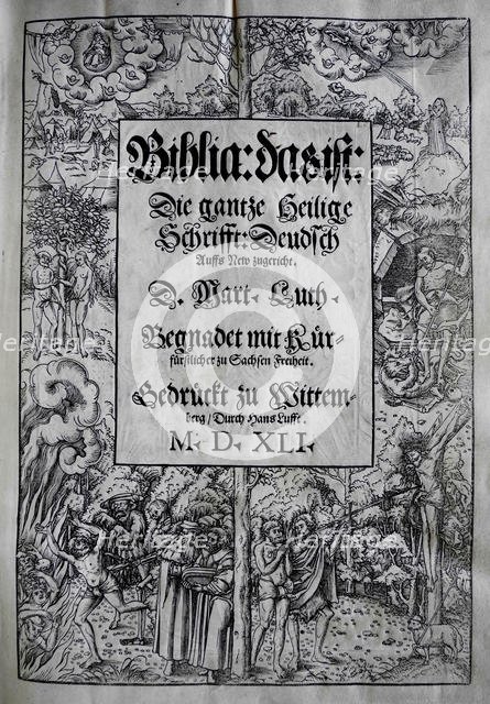 Cover design "Biblia" by Martin Luther, 1541. Creator: Cranach, Lucas, the Younger (1515-1586).