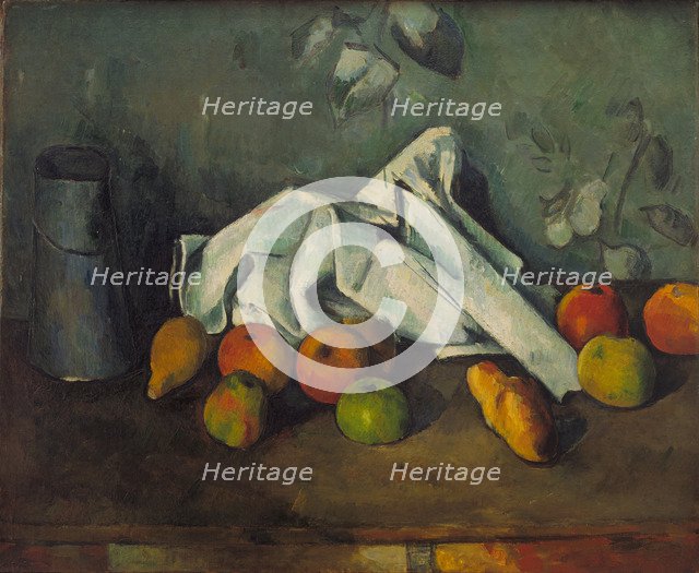 Milk Can and Apples, 1879-1880. Artist: Cézanne, Paul (1839-1906)
