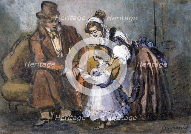 'The Happy Family', 1847. Artist: Paul Gavarni