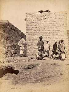 The Khyber Pass, Pakistan: men in a group with rifles, c1900. Creator: Unknown.