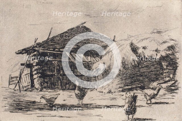 Barnyard, 1883. Creator: Fred Hetherington.