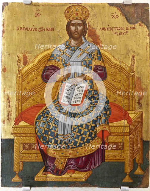 Christ Enthroned (Saviour of the World), 18th century. Artist: Russian icon  