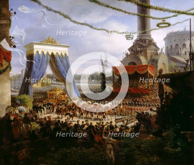 Entry of Charles X into Paris, after his consecration, 6 June 1825. Artist: Lejeune, Louis-François, Baron (1775-1848)