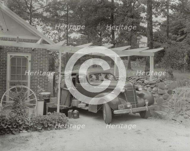 Frances B. Johnston at the Wheel Inn, Morganton, N.C., 1938. Creator: Frances Benjamin Johnston.