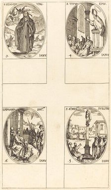 St. Genevieve; St. Titus; St. Simeon Stylites; Epiphany. Creator: Jacques Callot.