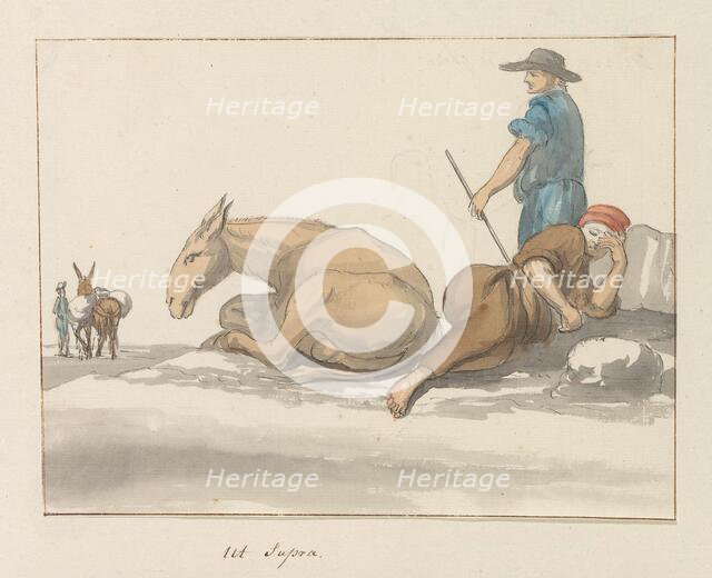 Traditional costumes of the island of Gozo, 1778. Creator: Louis Ducros.