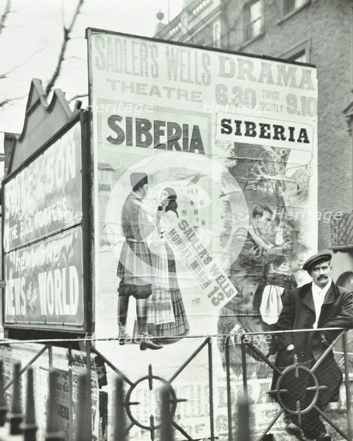 Advertising hoardings, 344 City Road, London, 1911. Artist: Unknown.