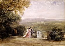 Haddon Hall, the Terrace, 1833-1834. Creator: David Cox the Elder.