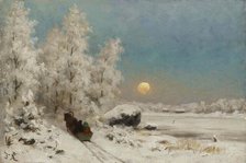 Winter Night, Moon Rising, 1865-1900. Creator: August Fredrik Ahlstedt.