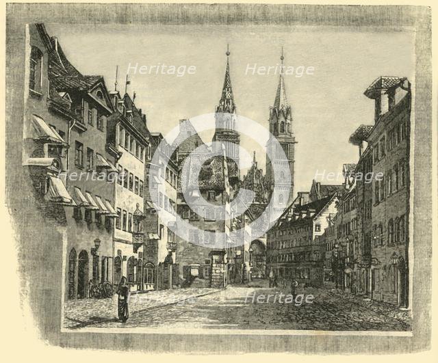 'Karolinen-Strasse and Church of St. Lawrence, Nuremberg', 1890.   Creator: Unknown.