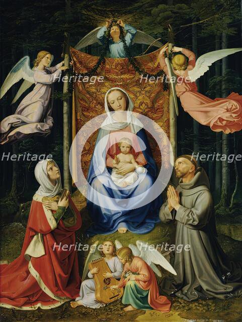 Waldesruhe (Madonna with child, St. Adelheid and St. Francis), 1835. Creator: Joseph von Fuhrich.