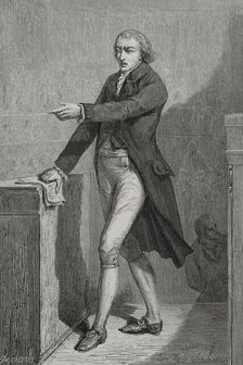 Jean-Baptiste Louvet de Couvray (1760-1797), French novelist, journalist, playwright..., 1876.  Creator: Hippolyte de la Charlerie.