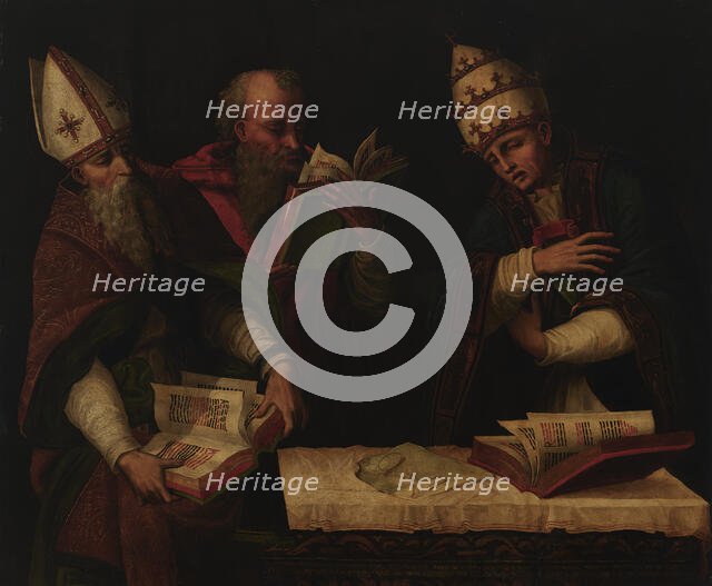 Saints Augustine, Jerome and Gregory the Great, 1533. Creator: Marco Cardisco.
