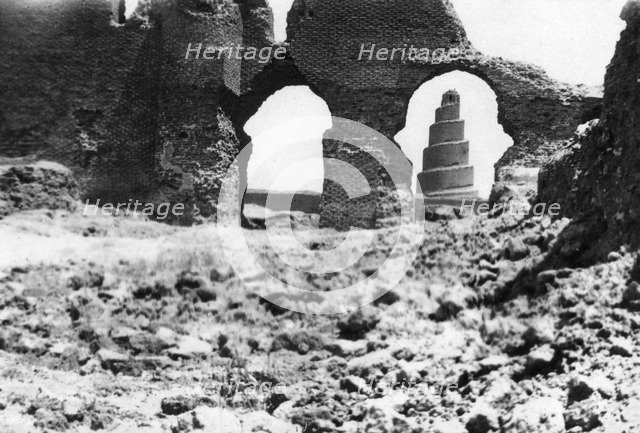 Malwiya tower, Mesopotamia, 1918. Artist: Unknown