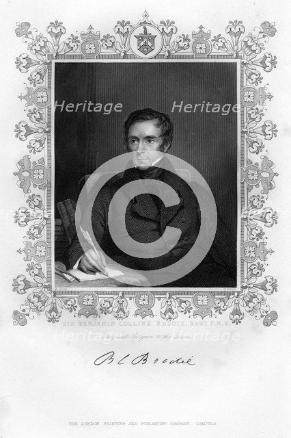 Sir Benjamin Collins Brodie, 19th century.Artist: J Brain