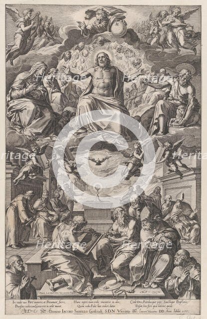The Dispute of the Church Fathers over the Holy Sacrament, 1575. Creator: Cornelis Cort.