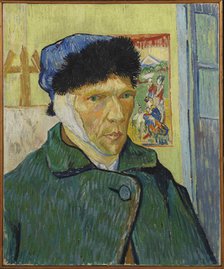 Autoportrait à l'oreille bandée (Self-Portrait with Bandaged Ear), 1889. Creator: Gogh, Vincent, van (1853-1890).