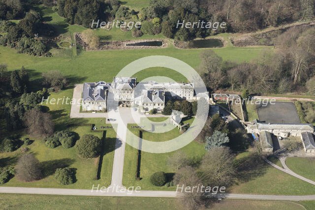 Birdsall House and the old ruined Church of All Hallows and Cross, Birdsall, North Yorkshire, 2017. Creator: Historic England.