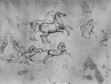 'Studies of Galloping Horses and a Head', c1480 (1945). Artist: Leonardo da Vinci.