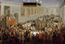 Feast given after the Coronation of Louis XV at the Palais Archiepiscopal in Rheims, 25th October 17 Artist: Martin, Pierre-Denis II (1663-1742)