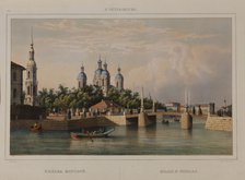 The Saint Nicholas Naval Cathedral in Saint Petersburg, 1840s.