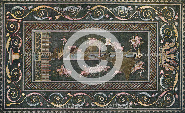 'A Roman Mosaic at Lyons, Representing the Circus Games', 1942. Artist: F. Artaud.