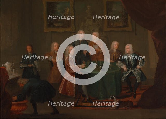 The Brothers Clarke with Other Gentlemen Taking Wine, between 1730 and 1735. Creator: Gawen Hamilton.