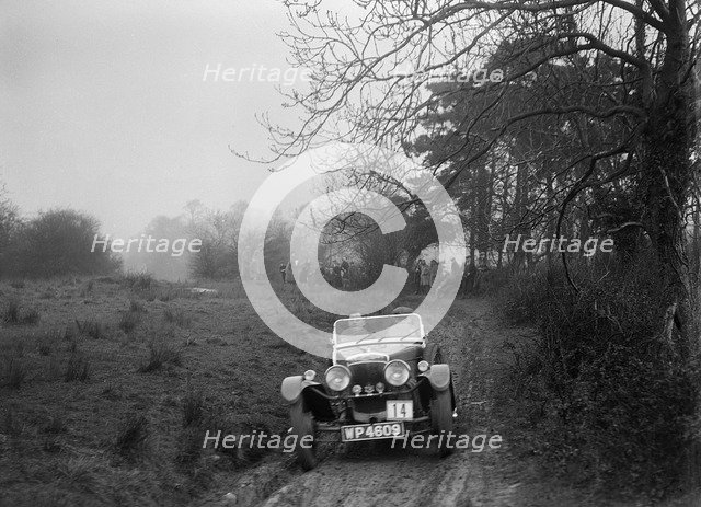 Frazer-Nash TT replica of NV Terry, Sunbac Colmore Trial, near Winchcombe, Gloucestershire, 1934. Artist: Bill Brunell.