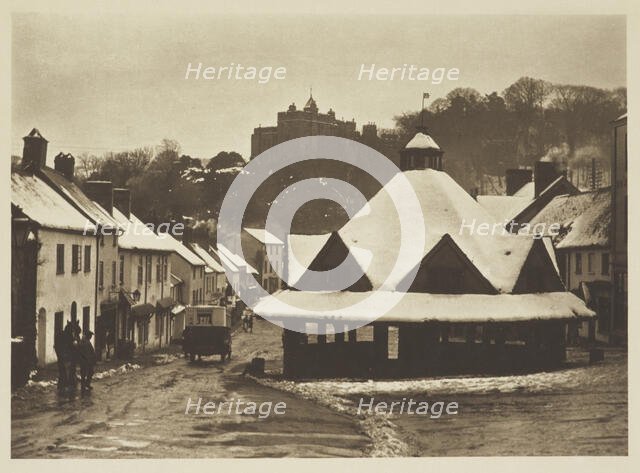 [Snow on cottages]. From the album: Photograph album - England, 1920s. Creator: Harry Moult.