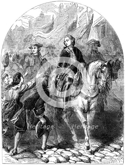 James Stuart, the Old Pretender (1688-1766), entering Dundee, 18th century (19th century).Artist: C Sheeres