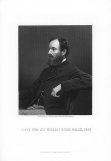 Michael Edward Hicks Beach, 1st Earl St Aldwyn, English statesman, 1881.Artist: George J Stodart