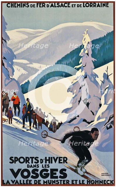 Sports d'Hiver dans les Vosges (Poster), c. 1930. Creator: Broders, Roger (1883-1953).