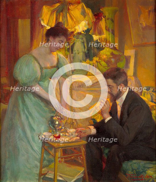 Tea (The painters Juliette and Rodolphe Wytsman). Creator: Richir, Herman (1866-1942).