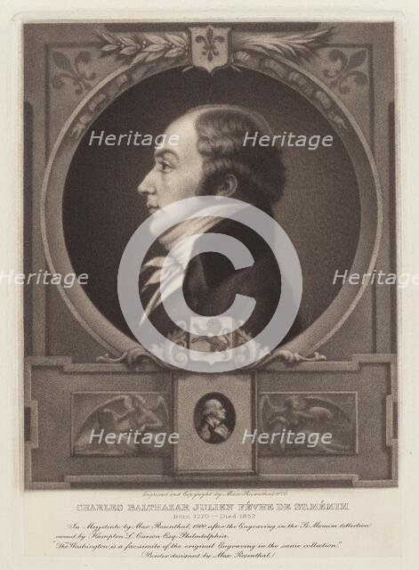 Charles Balthazar Julien Févret de Saint-Mémin, 1900. Creator: Max Rosenthal.